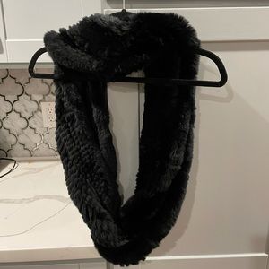 Black Fur Scarf